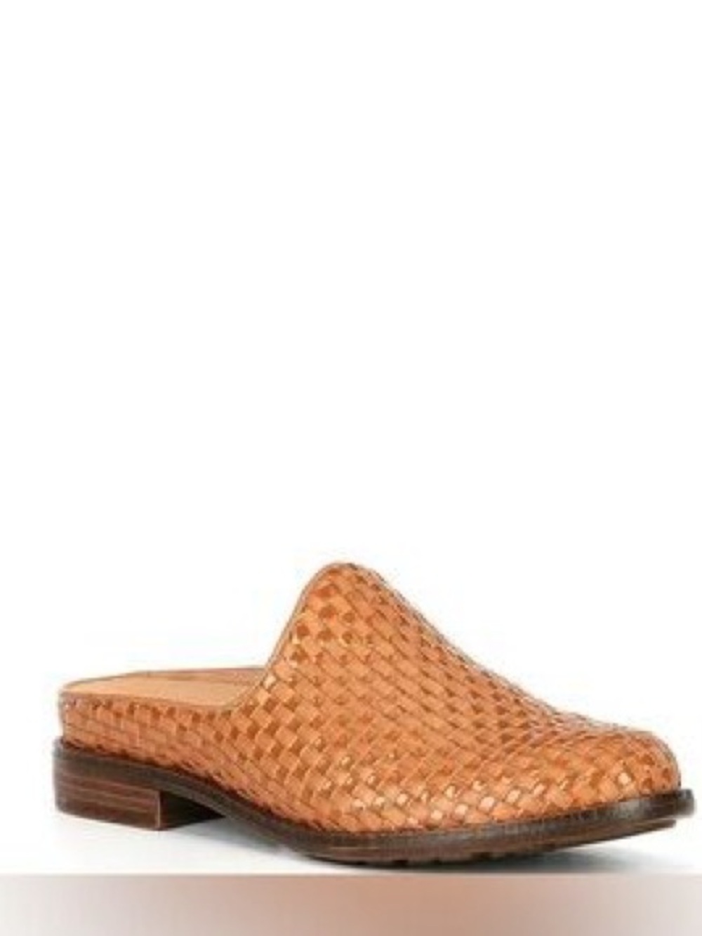 Woven Leather Mule in Tan Slip-On